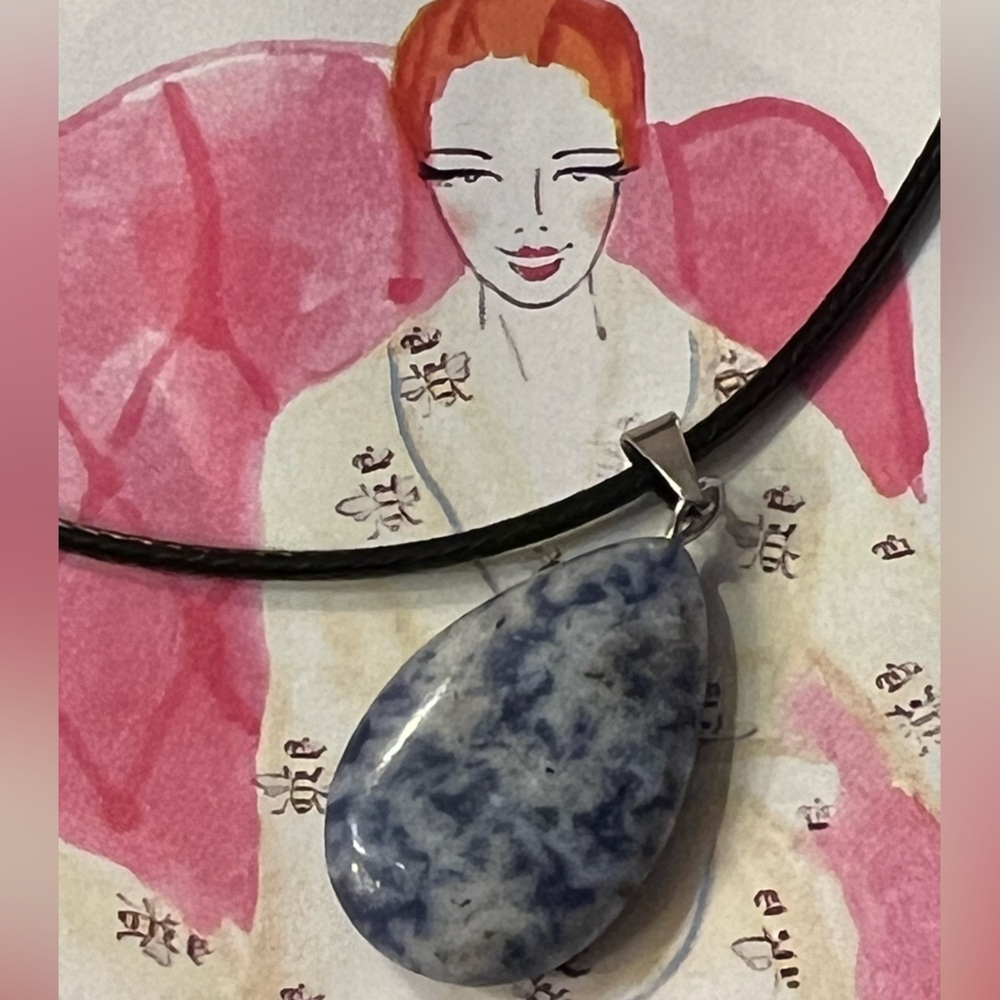 Sodalite teardrop necklace